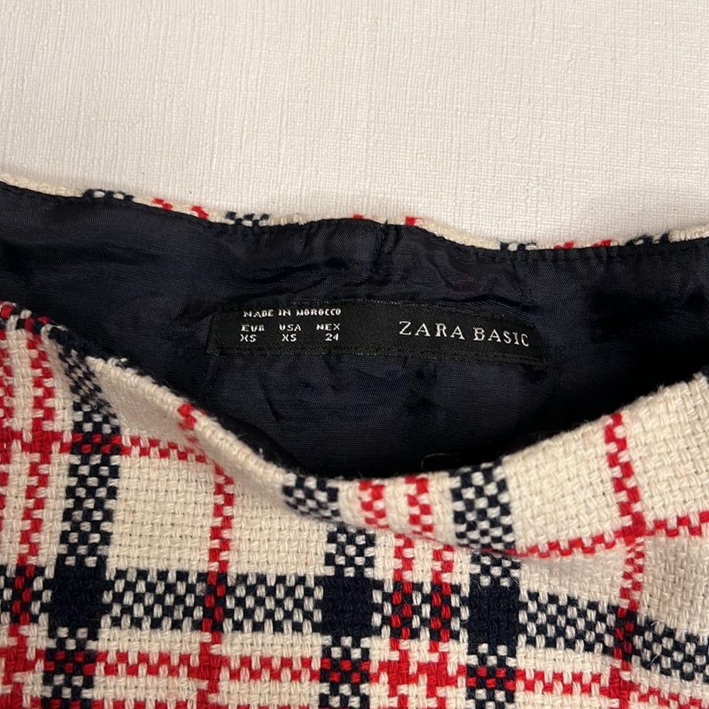 Zara Plaid Dress in Navy, Red, and Cream, XS - Picture 5 of 8